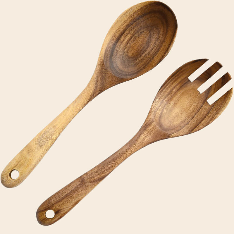 High Quality Kitchen Tool Unpainted Wood  Salad Fork Natural Wood  Fork Spoon LP 